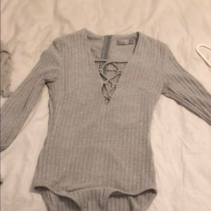 LF gray body suit